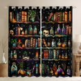 thumbnail image 1 of Manfei Western Vintage Bookshelf Black Out Curtains, Bohemian Skeleton Skull Curtains Pack of 2 (42x63 Each), Teen Kid Child Bedroom Curtains, Curtains and Drapes Home Decor, 1 of 6