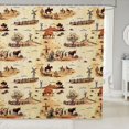 thumbnail image 1 of Manfei Western Windmill Cattle Shower Curtain 72Wx72L,Southwestern Cowboy Bathroom Curtain,Cream Brown, 1 of 6