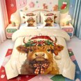 thumbnail image 1 of Manfei Western Xmas Festive 7-Piece Twin Bedding,Cute Christmas Highland Cattle Bedding Comforter Set,Xmas Reversible, 1 of 7