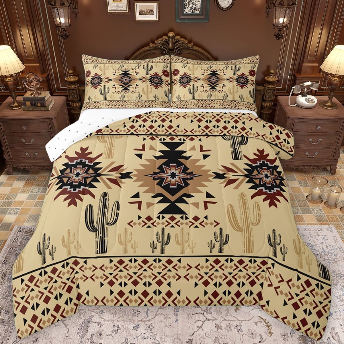 Manfei Wheat Triangle Aztec Full Size Comforter Sets for Kids, Cartoon ...