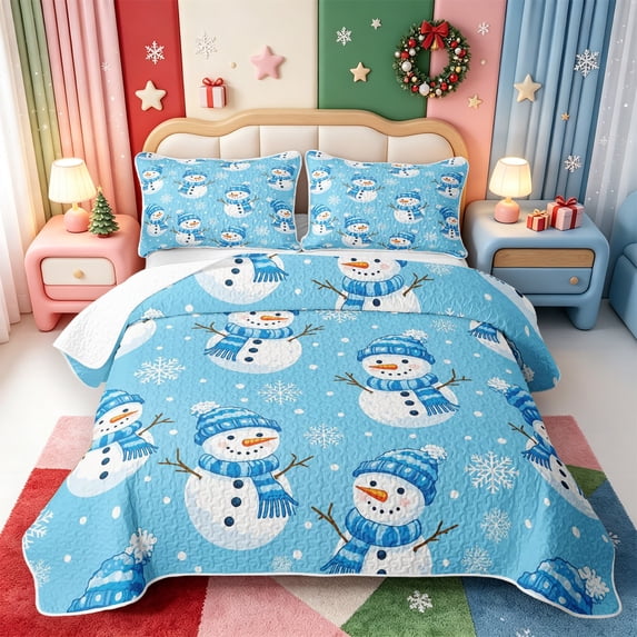 Manfei Whimsical Animals Twin Quilt Set,Cute Christmas Candy Cane Twin Coverlet Set,2 Pieces,1 Bedspread and 1 Pillowcase