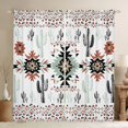 thumbnail image 1 of Manfei White Abstract Aztec Curtains Pack of 2 (42x84 Each) for Men, Western Cactus Plant Curtains Blackout, Bohemian Mandala Theme Bedroom Curtains, Blackout Curtains Room Decor, 1 of 6