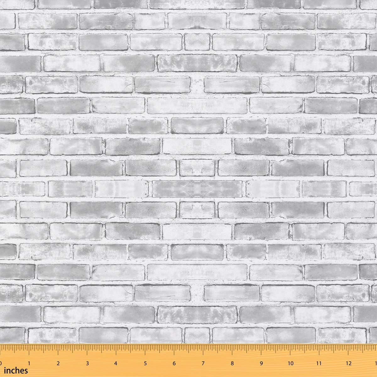 Manfei White Brick Fabric by the Yard 5 Yards, Gray Wall Fabric for ...