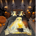 thumbnail image 1 of Manfei White Ghost Bedding Sets Twin Size,Vintage Watercolor Comforter Sets with Sheets,Happy Halloween Bed in a Bag Twin size,Super Cozy Festival Room Decoration,Reversible,7-Piece, 1 of 6