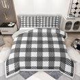 thumbnail image 1 of Homewish White Grey Checkered Bedding Comforter Set for Adult, Cartoon Pixelate Miner Twin Comforter Sets, Modern Fashion Style Reversible Bedding Set, Microfiber Bedroom Decor, 2pcs, 1 of 8