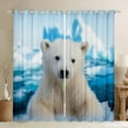 thumbnail image 1 of Manfei White Polar Bear Black Out Curtains for Kids, Antarctic Animal Lover Curtains Pack of 2 (42x63 Each), Snow Mountain Bedroom Curtains, Window Curtains Decor, 1 of 6