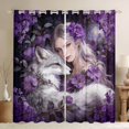 thumbnail image 1 of Manfei White Wolf Blackout Curtains,Romantic Floral Maiden Curtains Pack of 2 (42x84 Each), 1 of 7