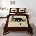 thumbnail image 1 of Manfei Wild Animal Bear Bedding Comforter Set,Rustic Farmhouse Cabin Twin Comforter Sets,Brown Beige Black Bedding Set For Girls Boys,Breathable Home Decor Reversible,2-Piece, 1 of 8