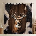 thumbnail image 1 of Manfei Wild Animal Deer Blackout Curtains Set of 2 (52x84 Each),Rustic Cattle Hide Window Curtains,Country Farmhouse Lodge Curtains and Drapes For Teens,Luxury Bedroom Decor, 1 of 6