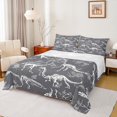 thumbnail image 1 of Manfei Wild Animal Dinosaur Full Size Sheets,Gothic Skeleton Bed Sheets,Gray White Sheet Sets For Girls Boys,Breathable Home Decor,4pcs, 1 of 7