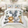 thumbnail image 1 of Manfei Wild Animal Elephant Full Size Comforter Sets,Zebra Lions Giraffe Bedding Comforter Set,Cute Zoo Animal Bedding Sets For Girls Kids,Breathable Home Decor Reversible,3pcs, 1 of 8