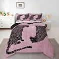 thumbnail image 1 of Manfei Wild Cheetah Bedding Comforter Set,Jungle Animal Twin Comforter Sets,Pink Brown Bedding Set For Kids,Super Cozy Room Decor Reversible,2-Piece, 1 of 8