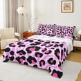 thumbnail image 1 of Manfei Wild Cheetah Pattern Full Size Sheets,Woodland Animal Bed Sheets,Pink Zebra Striped Sheet Sets For Teens Girls,Super Cozy Room Decor,4pcs, 1 of 7