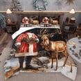thumbnail image 1 of Manfei Wild Christmas Reindeer Bedding Comforter Set,Retro Santa Claus Twin Comforter Sets,Red Berry Xmas Flower Bedding Set For Girls Boys,Super Cozy Room Decor Reversible,2pcs, 1 of 8