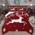 thumbnail image 1 of Manfei Wild Christmas Reindeer Bedding Comforter Set,Xmas Snwoflake Twin Comforter Sets,Red White Bedding Set For Girls Boys,Super Cozy Room Decor Reversible,2 Pieces, 1 of 8