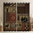 thumbnail image 1 of Manfei Wild Deer Blackout Curtains Set of 2 (52x84 Each),Safari Animal Moose Curtain,Red, 1 of 7