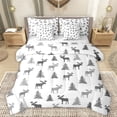 thumbnail image 1 of Manfei Wild Deer Moose 7-Piece Bedding Comforter Set,Rustic Farmhouse Cabin King Bedding Sets,White Gray Bed Sheets For Boys Kids,Super Cozy Room Decor Reversible, 1 of 8