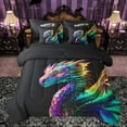 thumbnail image 1 of Manfei Wild Dragon 7pcs Bedding Comforter Set,Cute Cartoon Animal Queen Bedding Sets,Western Fantasy Queen Sheet Sets For Teens,Breathable Home Decor Reversible, 1 of 8