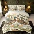 thumbnail image 1 of Manfei Wild Duck Print 7-Piece Twin Bedding,Farmhouse Mallard Bedding Comforter Set,Light Gray Reversible, 1 of 7