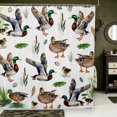 thumbnail image 1 of Manfei Wild Duck Print Shower Curtain 72Wx78L,Rustic Cabin Bath Curtain, 1 of 5