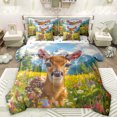 thumbnail image 1 of Manfei Wild Elk Deer 7-Piece Bedding Comforter Set,Colorful Floral King Bedding Sets,Natural Scenery Bed Sheets For Girls Kids,Breathable Home Decor Reversible, 1 of 8