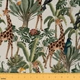 thumbnail image 1 of Manfei Wild Giraffe Fabric by the Yard (1 Yard), Zoo Animal Decorative Fabric by the Yard, Tropical Tree Sewing & Crafting Fabric, 1 of 6