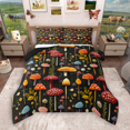 thumbnail image 1 of Manfei Wild Mushroom Full Size Comforter Sets 3-Piece, Botanical Plant Theme Bedding Comforter Set, Green Leaves Bedding Sets, Microfiber Bedroom Decor, 1 of 8
