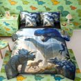 thumbnail image 1 of Manfei Wild T-Rex Animals 7 Pieces Full Size Bedding Sets,Retro Triceratops Dinosaur Full Size Bed in a Bag,Blue Yellow,Black Reversible, 1 of 6