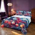 thumbnail image 1 of Manfei Wild T-Rex Queen Sheets,Retro Cloud Stars Animals Egg Queen Sheet Sets,Blue Red,4-Piece,1 Flat Sheet,1 Fitted Sheet and 2 Pillowcases, 1 of 6