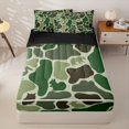 thumbnail image 1 of Manfei Wild Wolf Zipper Full Size Comforter Sets with Fitted Sheet and 2 Pillowcases,Rustic Camo Zipper Bedding Set,Green,Black Reversible,4pcs, 1 of 8