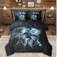 thumbnail image 1 of Manfei Wild Wolves Bedding Sets Twin Size,Jungle Wildlife Comforter Sets with Sheets,Howling Wolf Bed in a Bag Twin Size,Breathable Bedroom Decor Reversible,7-Piece, 1 of 7