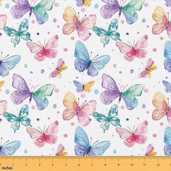 Manfei Wildflower Fabric by the Yard 2 Yards, Damask Sewing Fabric, Yellow