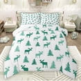 thumbnail image 1 of Manfei Wildlife Animal Deer Queen Comforter Set,Rustic Western Farmhouse Bedding Sets,Green White Bedding Comforter Set For Boys,Ultra Soft Home Decor Reversible,3pcs, 1 of 8