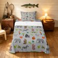 thumbnail image 1 of Manfei Wildlife Animal Twin Sheets, Cartoon Elephant Zbera Bedding, Gray, 3-Piece, 1 Flat Sheet, 1 Fitted Sheet and 1 Pillowcase, 1 of 6