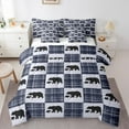 thumbnail image 1 of Manfei Wildlife Bear Child Twin Bedding Sets 7-Piece, Farmhouse Lodge Cabin Bedding Comforter Set, Vintage Rustic Plaid Reversible Sheet Sets, Breathable Home Decor, 1 of 7