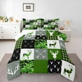 thumbnail image 1 of Manfei Wildlife Deer 3 Pieces Queen Comforter Set,Geometric Buffalo Ultra Soft Bedding Sets,Black Green Bedding Comforter Set,Super Cozy Abstract Room Decor, 1 of 8