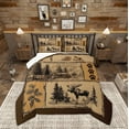 thumbnail image 1 of Manfei Wildlife Deer Bear Child Queen Comforter Set, Farmhouse Lodge Cabin Bedding Sets, Vintage Rustic Patchwork Reversible Bedding Comforter Set, Breathable Home Decor, 3pcs, 1 of 8