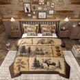 thumbnail image 1 of Manfei Wildlife Deer Bear Child Twin Bedding Sets 7-Piece, Farmhouse Lodge Cabin Bedding Comforter Set, Vintage Rustic Patchwork Reversible Sheet Sets, Breathable Home Decor, 1 of 7