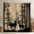 thumbnail image 1 of Manfei Wildlife Deer Elk Black Out Curtains for Man, Rustic Farmhouse Wooden Plank Curtains Pack of 2 (42x63 Each), Brown Animal Bedroom Curtains, Curtains and Drapes Bedroom Decor, 1 of 6