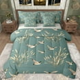 thumbnail image 1 of Manfei Wildlife Duck Teens Bedding Comforter Set 7pcs, Turquoise Cartoon King Bedding Sets, Rustic Hunting Animal Reversible Bed Sheets, Breathable Home Decor, 1 of 7