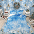 thumbnail image 1 of Manfei Winter Blue Snowflake Bedding Comforter Set for Kids, Dreamy Fairy Tale Twin Comforter Sets, Happy Christmas Reversible Bedding Set, Ultra Soft Home Decor, 2 Pieces, 1 of 9
