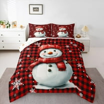 Manfei Winter Cute Snowman Bedding Comforter Set, Merry Christmas Twin Comforter Sets, Teens Boys Girls Kids Reversible Bedding Set, Luxury Bedroom Decor, 2 Pieces