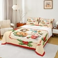 thumbnail image 1 of Manfei Winter Cute Snowman Twin Sheet Sets for Kids, Poinsettia Floral Plant Twin Fitted Sheet, Merry Christmas Flat Sheet, Lightweight Room Decor, 3-Piece, 1 of 7