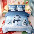 thumbnail image 1 of Manfei Winter Holiday 7-Piece Twin Bedding,Cartoon Xmas Christmas Tree Bedding Comforter Set,Navy Blue Reversible, 1 of 7