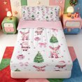 thumbnail image 1 of Manfei Winter Holiday Zipper Full Size Comforter Sets with Fitted Sheet and 2 Pillowcases,Festive Christmas Tree Zipper Bedding Set,Pink Reversible,4-Piece, 1 of 7