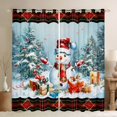 thumbnail image 1 of Manfei Winter Snowman Curtains for Living Room, Christmas Gift Blackout Curtains Set of 2 (42x63), Red Green Plaid Curtains and Drapes (42x63), Window Drapes Room Decorative, 1 of 6