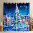 thumbnail image 1 of Manfei Winter Xmas Tree Black Out Curtains for Kids, Blue Christmas Eve Curtains Pack of 2 (42x63 Each), Western Festival Bedroom Curtains, Curtains and Drapes Decor, 1 of 6