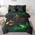 thumbnail image 1 of Manfei Witch Hat 7-Piece Twin Bedding,Halloween Letter A Bedding Comforter Set,Green,Black Reversible, 1 of 7