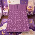 thumbnail image 1 of Manfei Witch Silhouette Print Fitted Sheet Full,Cartoon Halloween Bed Set,3pcs,1 Fitted Sheet and 2 Pillowcases, 1 of 6