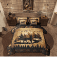 thumbnail image 1 of Manfei Wolf Print Bedding Sets King Size, Jungle Wildlife Bed in a Bag King size, Farmhouse Theme Reversible Comforter Sets with Sheets, Microfiber Bedroom Decor, 7 Pieces, 1 of 6